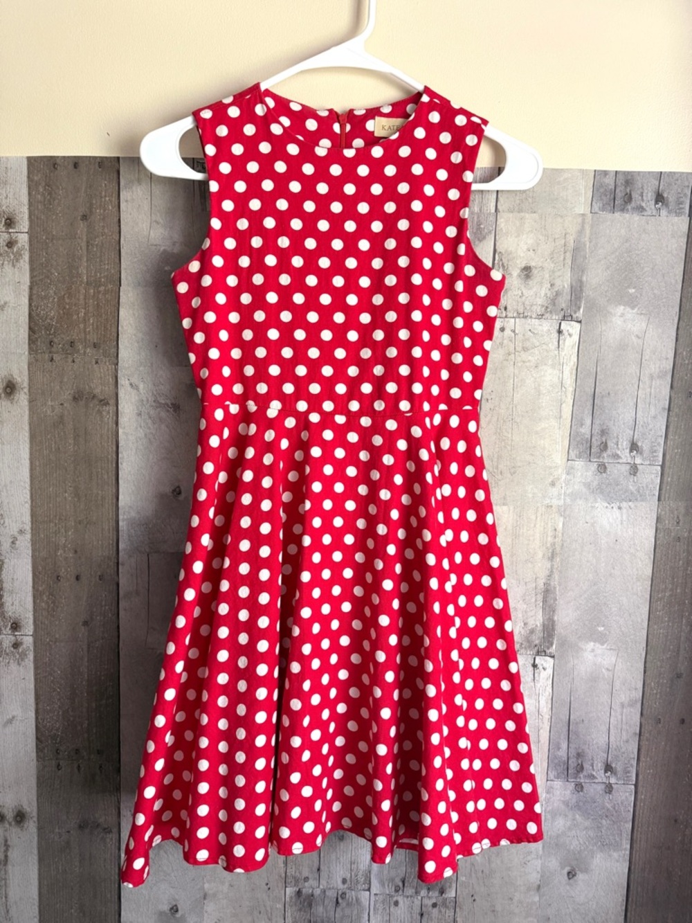 Girls Red Polka Dot Sleeveless Twirl Dress
